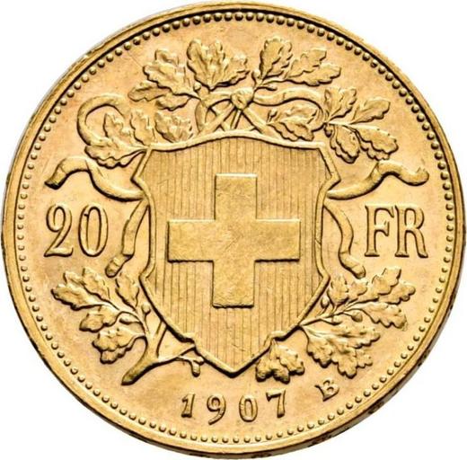Reverse 20 Francs 1907 B "Vreneli" - Gold Coin Value - Switzerland, Confederation