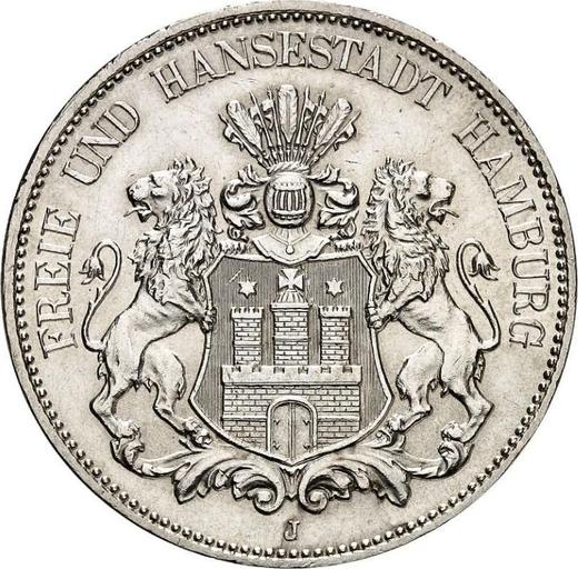 Obverse 5 Mark 1900 J "Hamburg" - Silver Coin Value - Germany, German Empire