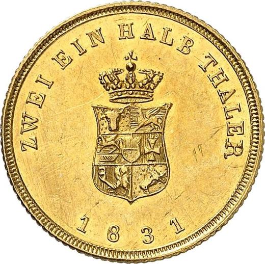 Reverse 2 1/2 Thaler 1831 - Gold Coin Value - Mecklenburg-Schwerin, Frederick Francis I