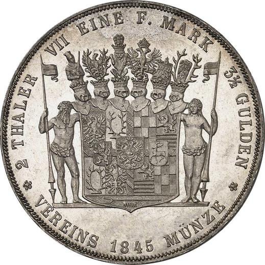 Revers Doppeltaler 1845 A - Silbermünze Wert - Schwarzburg-Sondershausen, Günther Friedrich Carl II