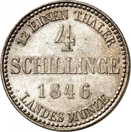 Reverse 4 Schilling 1846 - Silver Coin Value - Mecklenburg-Strelitz, George