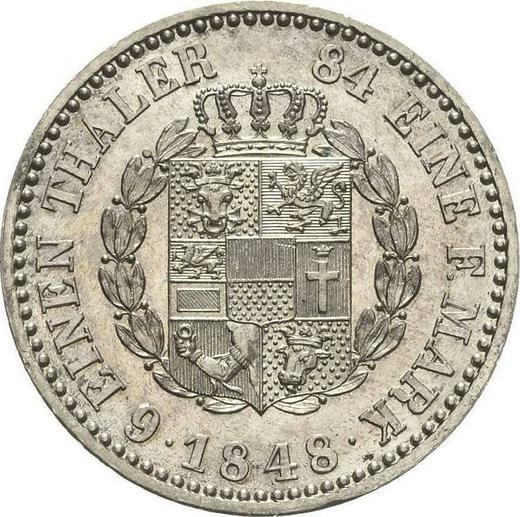 Reverso 1/6 tálero 1848 A - valor de la moneda de plata - Mecklemburgo-Schwerin, Federico Francisco II