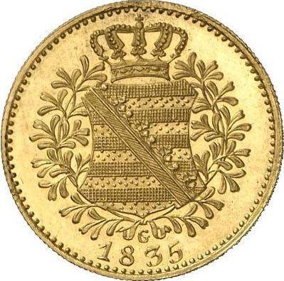Revers Dukat 1835 G - Goldmünze Wert - Sachsen-Albertinische, Anton