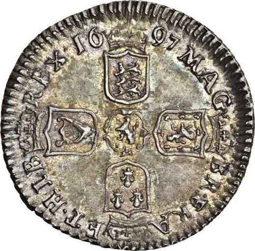 Reverse Sixpence 1697 E "First laureated bust" Small crowns - Silver Coin Value - United Kingdom, William III