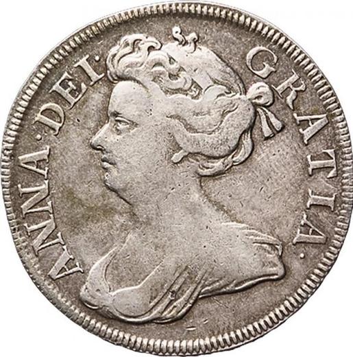 Awers monety - 1/2 korony 1714 Róże i pióra w kątach - cena srebrnej monety - Wielka Brytania, Anna