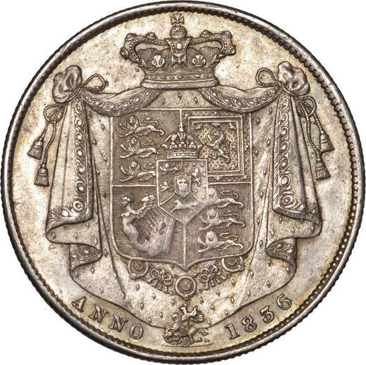 Реверс монеты - 1/2 кроны (Полукрона) 1836 года WW - цена серебряной монеты - Великобритания, Вильгельм IV