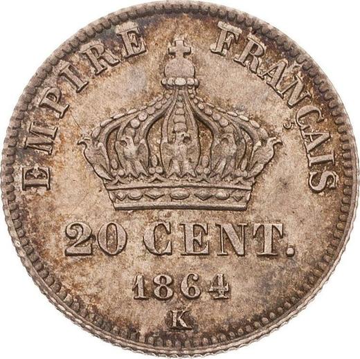 Reverse 20 Centimes 1864 K "Type 1864-1866" - Silver Coin Value - France, Napoleon III