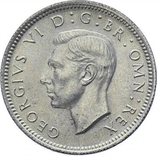 Avers 6 Pence 1946 - Silbermünze Wert - Großbritannien, Georg VI