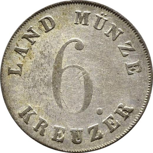 Reverso 6 Kreuzers 1832 - valor de la moneda de plata - Sajonia-Coburgo-Gotha, Ernesto I