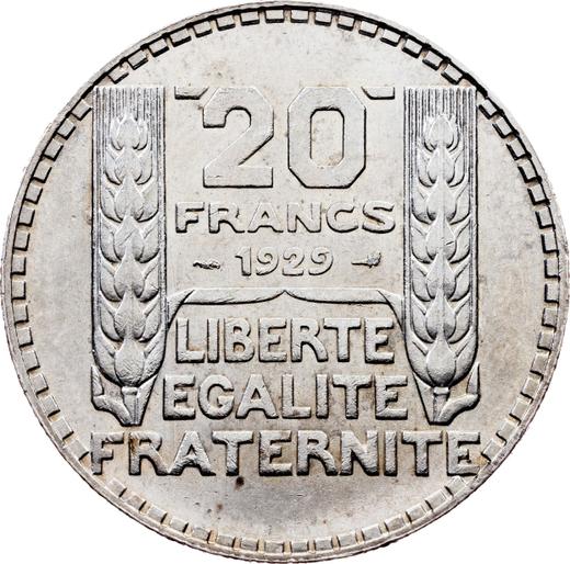 Реверс монеты - 20 франков 1929 года "Тип 1929-1939" - цена серебряной монеты - Франция, Третья республика
