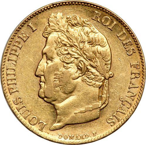 Obverse 20 Francs 1844 A "Type 1832-1848" - Gold Coin Value - France, Louis Philippe I
