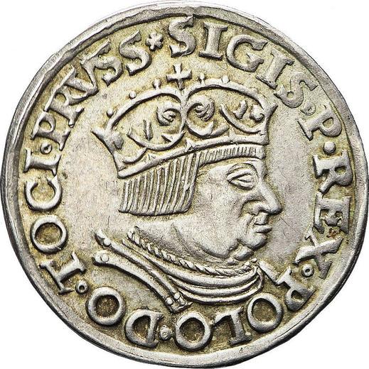 Obverse 3 Groszy (Trojak) 1535 "Danzig" - Silver Coin Value - Poland, Sigismund I the Old