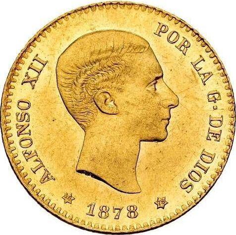 Obverse 10 Pesetas 1878 EMM - Gold Coin Value - Spain, Alfonso XII