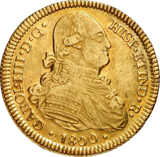 Obverse 4 Escudos 1800 So AJ - Gold Coin Value - Chile, Charles IV