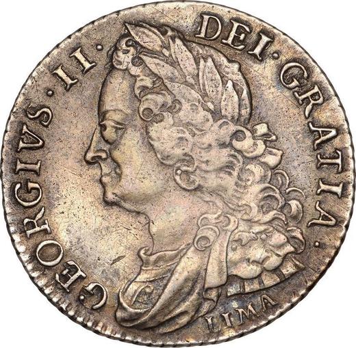 Obverse Shilling 1746 LIMA "Old Head" - Silver Coin Value - United Kingdom, George II