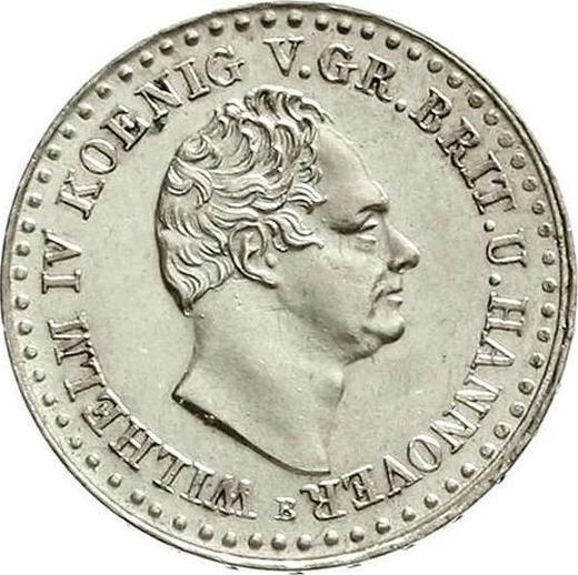 Obverse 1/12 Thaler 1835 B - Silver Coin Value - Hanover, William IV