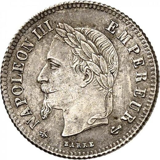 Avers 20 Centime 1866 A "Typ 1864-1866" - Silbermünze Wert - Frankreich, Napoleon III