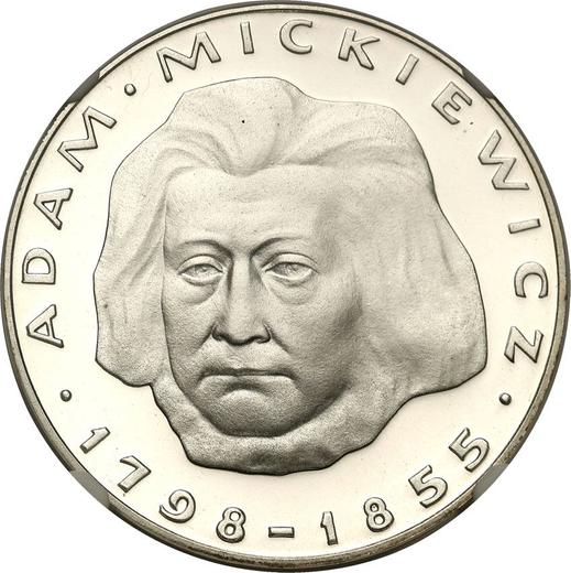 Reverso 100 eslotis 1978 MW "Bicentenario de Adam Mickiewicz" Plata - valor de la moneda de plata - Polonia, República Popular