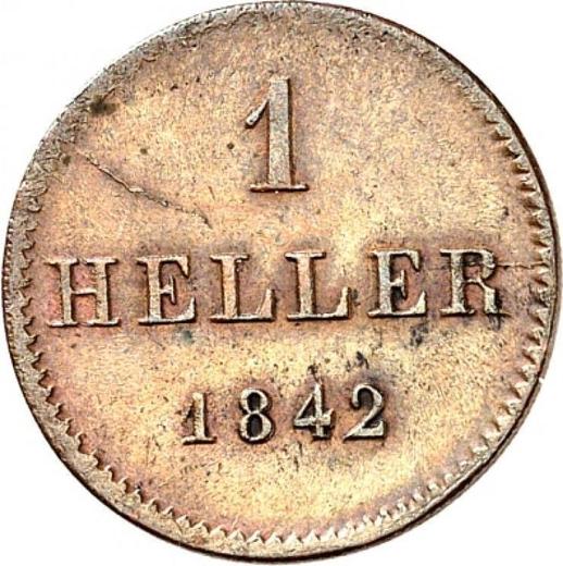 Reverse Heller 1842 -  Coin Value - Nassau, Adolphe
