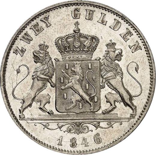 Reverse 2 Gulden 1846 - Silver Coin Value - Nassau, Adolphe
