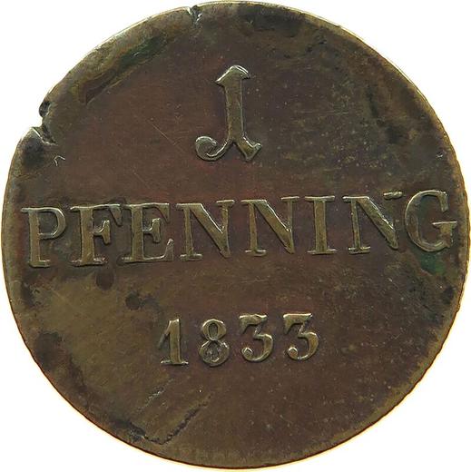 Reverse 1 Pfennig 1833 - Coin Value - Bavaria, Ludwig I