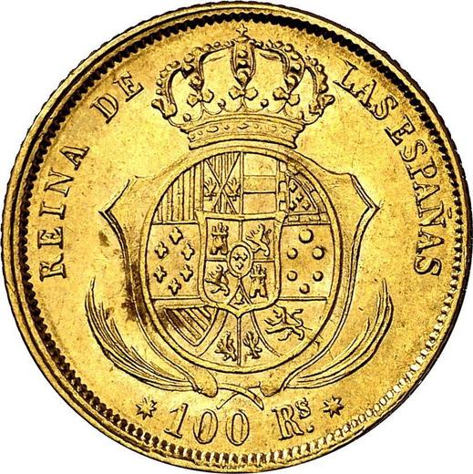Reverse 100 Reales 1861 7-pointed star - Gold Coin Value - Spain, Isabella II