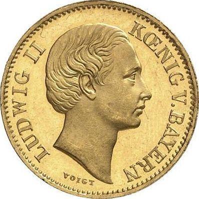 Obverse 1/2 Krone 1866 - Gold Coin Value - Bavaria, Ludwig II