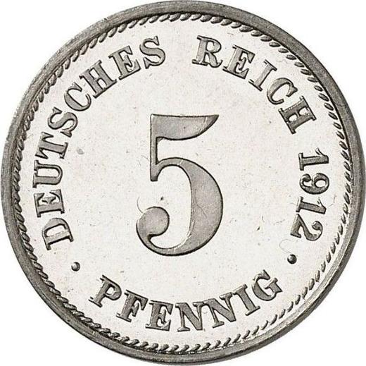 Anverso 5 Pfennige 1912 G "Tipo 1890-1915" - valor de la moneda - Alemania, Imperio alemán