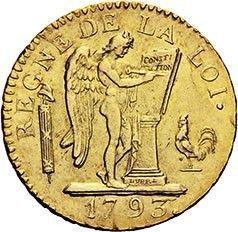 Obverse 24 Livres AN II (1793) BB - Gold Coin Value - France, First Republic