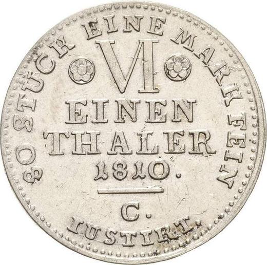 Reverse 1/6 Thaler 1810 C "Type 1808-1813" - Silver Coin Value - Westphalia, Jérôme Napoléon