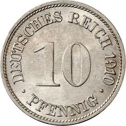 Anverso 10 Pfennige 1910 G "Tipo 1890-1916" - valor de la moneda - Alemania, Imperio alemán