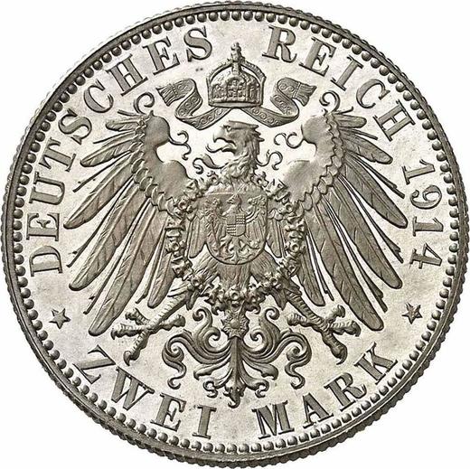 Reverse 2 Mark 1914 E "Saxony" - Silver Coin Value - Germany, German Empire