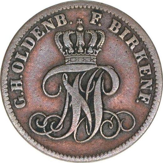 Awers monety - Birkenfeld 2 fenigi 1858 B - cena  monety - Oldenburg, Nikolaus Fryderyk Piotr