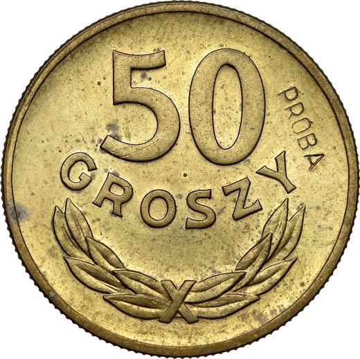 Rewers monety - Próba 50 groszy 1949 Mosiądz - cena  monety - Polska, PRL