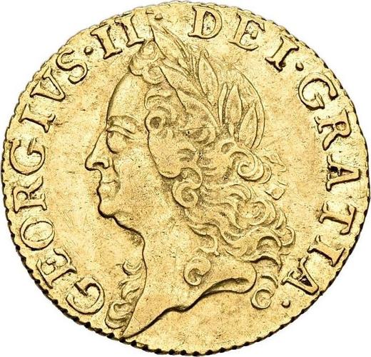 Obverse Half Guinea 1755 "Old Head" - Gold Coin Value - United Kingdom, George II