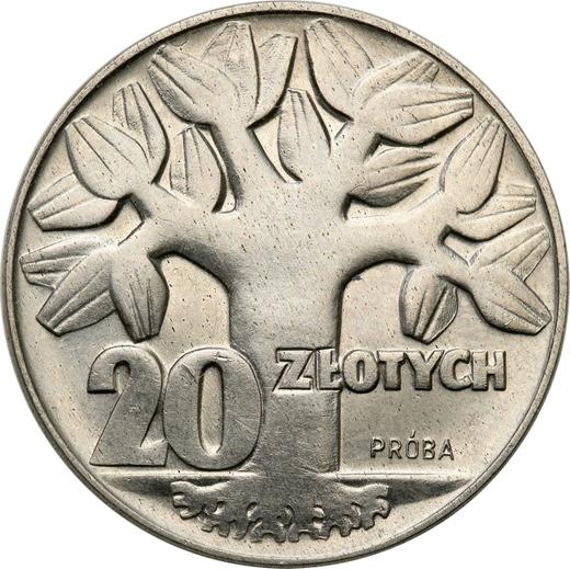 Reverse Pattern 20 Zlotych 1964 MW "Tree" Nickel - Coin Value - Poland, Peoples Republic