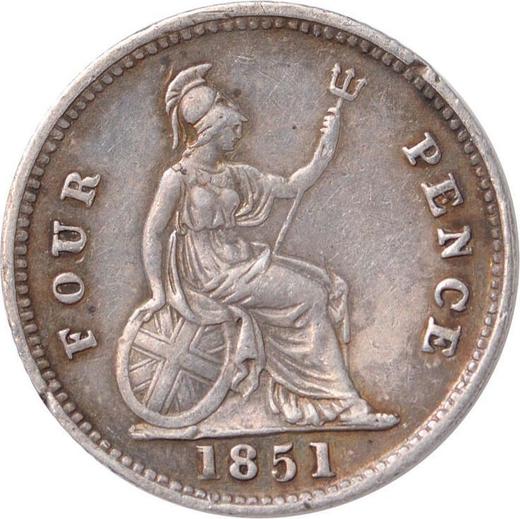 Revers 4 Pence (1 grote) 1851 "Typ 1837-1862" - Silbermünze Wert - Großbritannien, Victoria