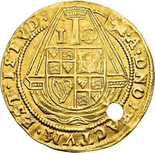 Реверс монеты - Энджел без года (1604-1619) "Второй выпуск" Отверстие - цена золотой монеты - Великобритания, Яков I