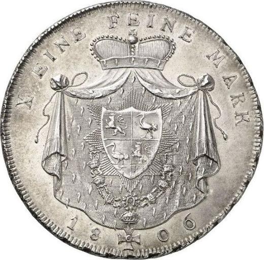 Реверс монеты - Талер 1806 года L - цена серебряной монеты - Рейсс-Грейц, Генрих XIII