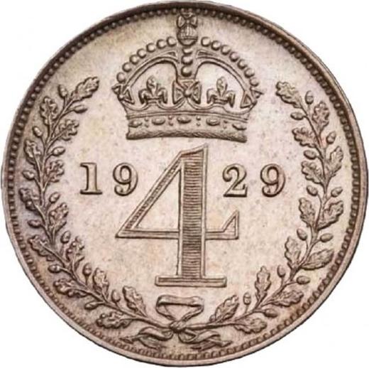 Reverse Fourpence (Groat) 1929 - Silver Coin Value - United Kingdom, George V