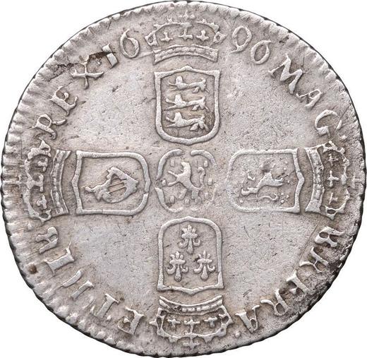 Reverse Sixpence 1696 E "Third laureate bust" - Silver Coin Value - United Kingdom, William III