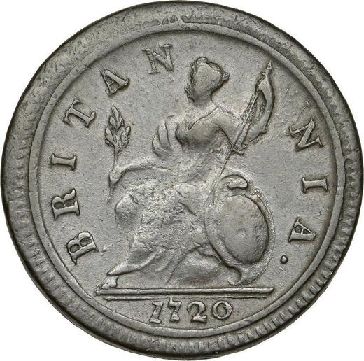 Reverso Medio Penique 1720 "Segundo busto de laureado" - valor de la moneda  - Gran Bretaña, Jorge I