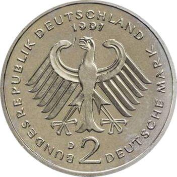 Revers 2 Mark 1997 D "Ludwig Erhard" - Münze Wert - Deutschland, BRD
