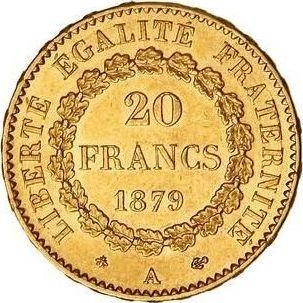 Reverse 20 Francs 1879 A "Type 1871-1898" - Gold Coin Value - France, Third Republic