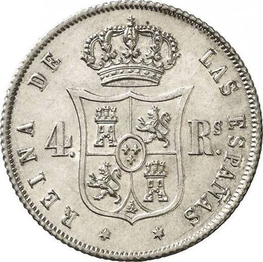 Reverse 4 Reales 1862 6-pointed star - Silver Coin Value - Spain, Isabella II