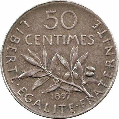 Revers 50 Centime 1897 "Sämann" Piedfort Silber - Silbermünze Wert - Frankreich, Dritte Republik