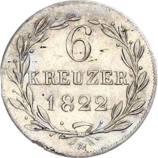 Reverse 6 Kreuzer 1822 - Silver Coin Value - Nassau, William