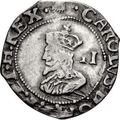 Awers monety - 2 pensy (1/2 Groat) bez daty (1642-1649) "Siódmy typ portretu" - cena srebrnej monety - Wielka Brytania, Karl I