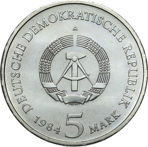 Reverse 5 Mark 1984 A "Old Town Hall" -  Coin Value - Germany, GDR