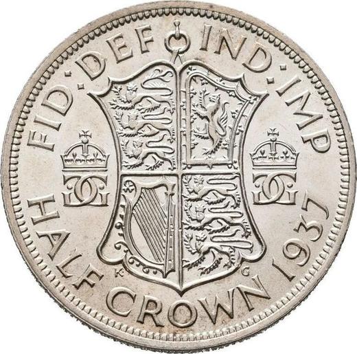 Reverso Media corona 1937 HP - valor de la moneda de plata - Gran Bretaña, Jorge VI